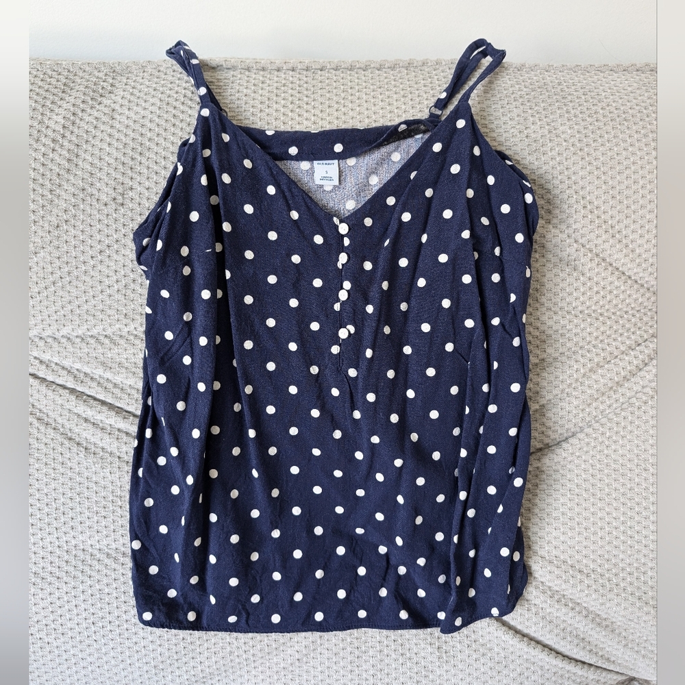 Blue Polka Dot Tank Top